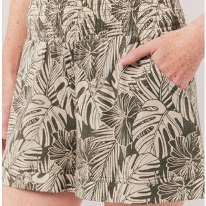 Pact Organic Soirée Beach Short - Grape Leaf Palms Print - Size XS